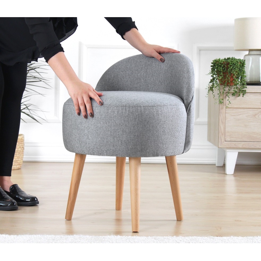 Taburete NIKI — Ø 46 cm, gris