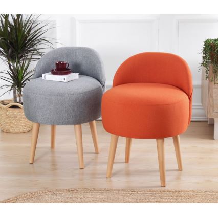 Taburete NIKI — Ø 46 cm, gris
