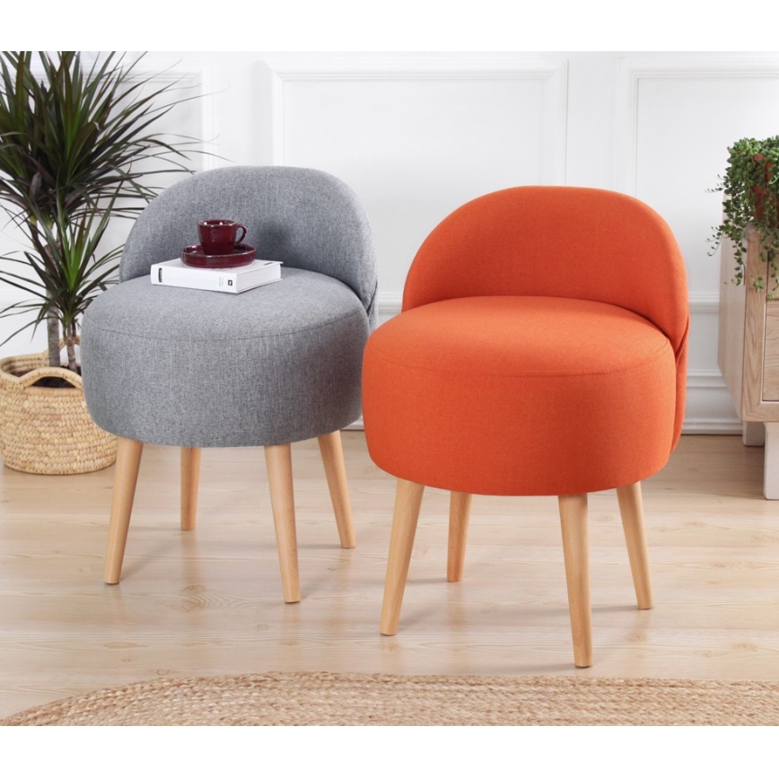 Taburete NIKI — Ø 46 cm, gris