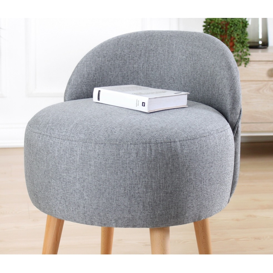 Taburete NIKI — Ø 46 cm, gris