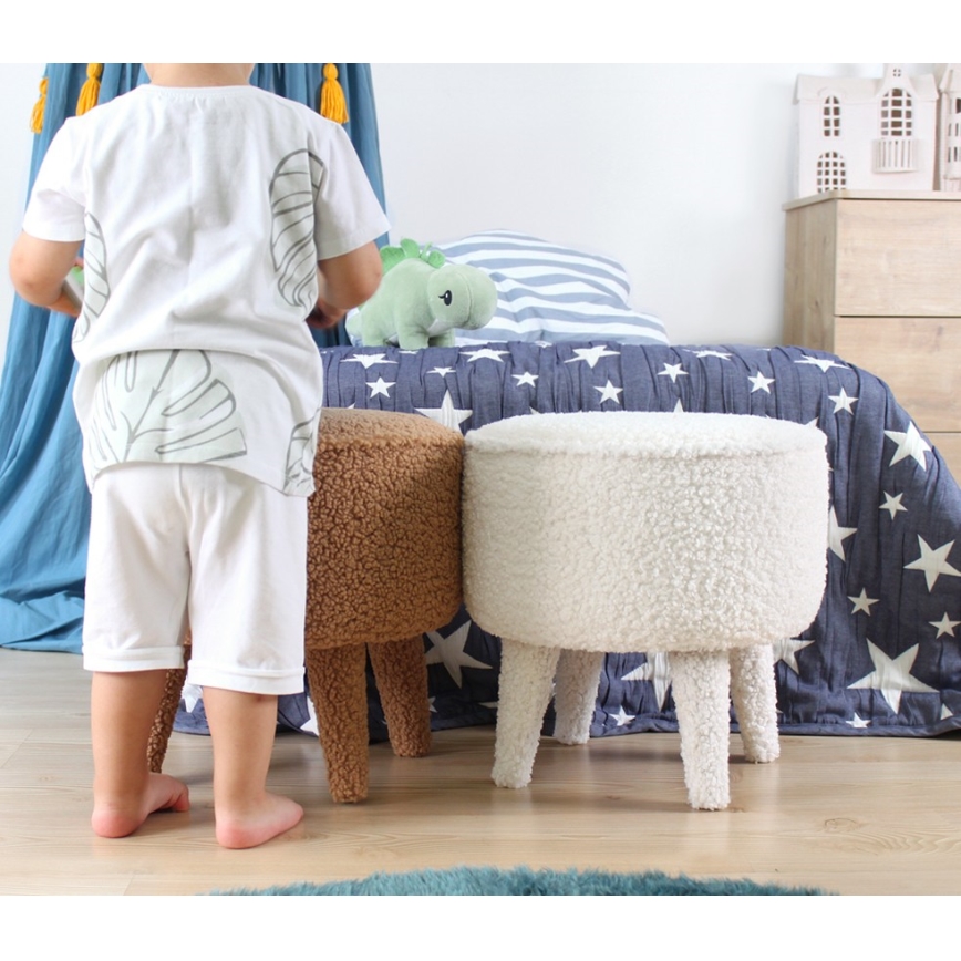 Taburete PIXI, diámetro 38 cm, marrón