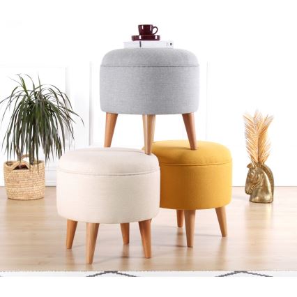 Taburete PIXI, diámetro 40 cm, amarillo
