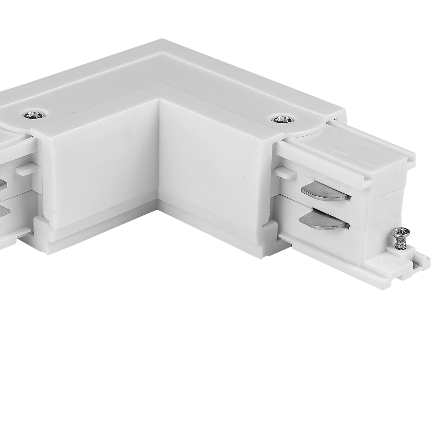 Tapa de extremo del sistema de riel trifásico TRACER cuadrado blanco