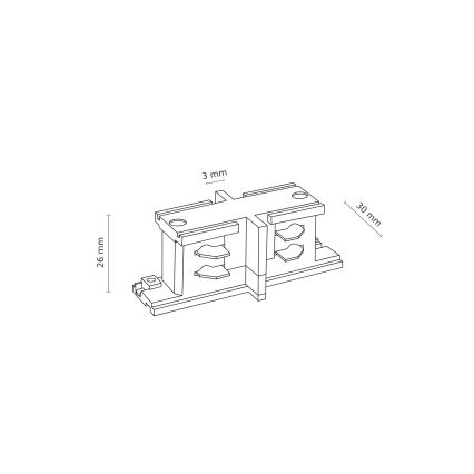 Tapa de extremo del sistema de riel trifásico TRACER recto blanco