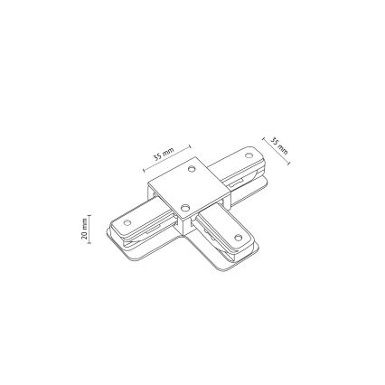 Tapa de extremo para riel monofásico TRACER T - Conector blanco