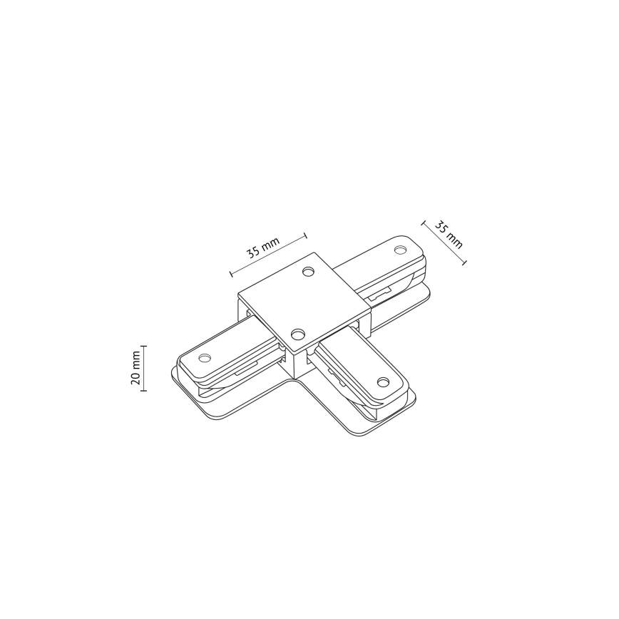 Tapa de extremo para riel monofásico TRACER T - Conector blanco