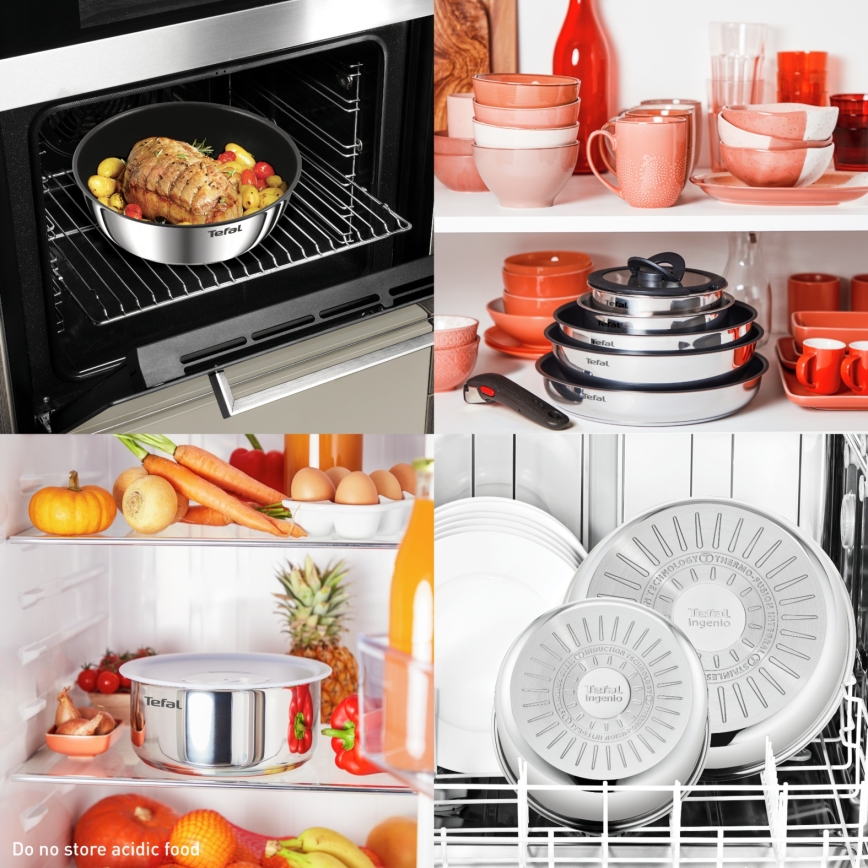 Tefal - Batería de cocina de 4 piezas EMOTION MAX