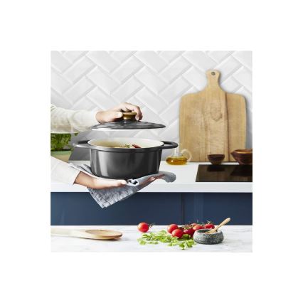 Tefal - Cazo con tapa AIR 20 cm antracita