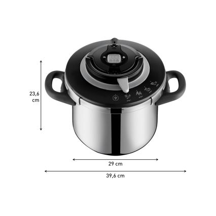 Tefal - Olla a presión de 8 l CLIPSO+ CHEF acero inoxidable