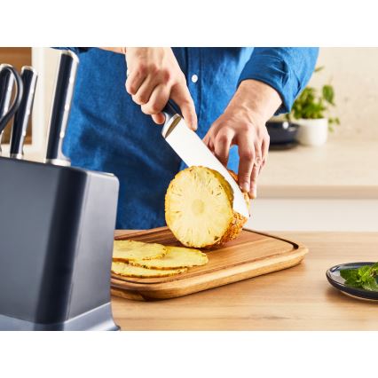 Tefal - Cuchillo de cocina con soporte EVER SHARP de 20 cm