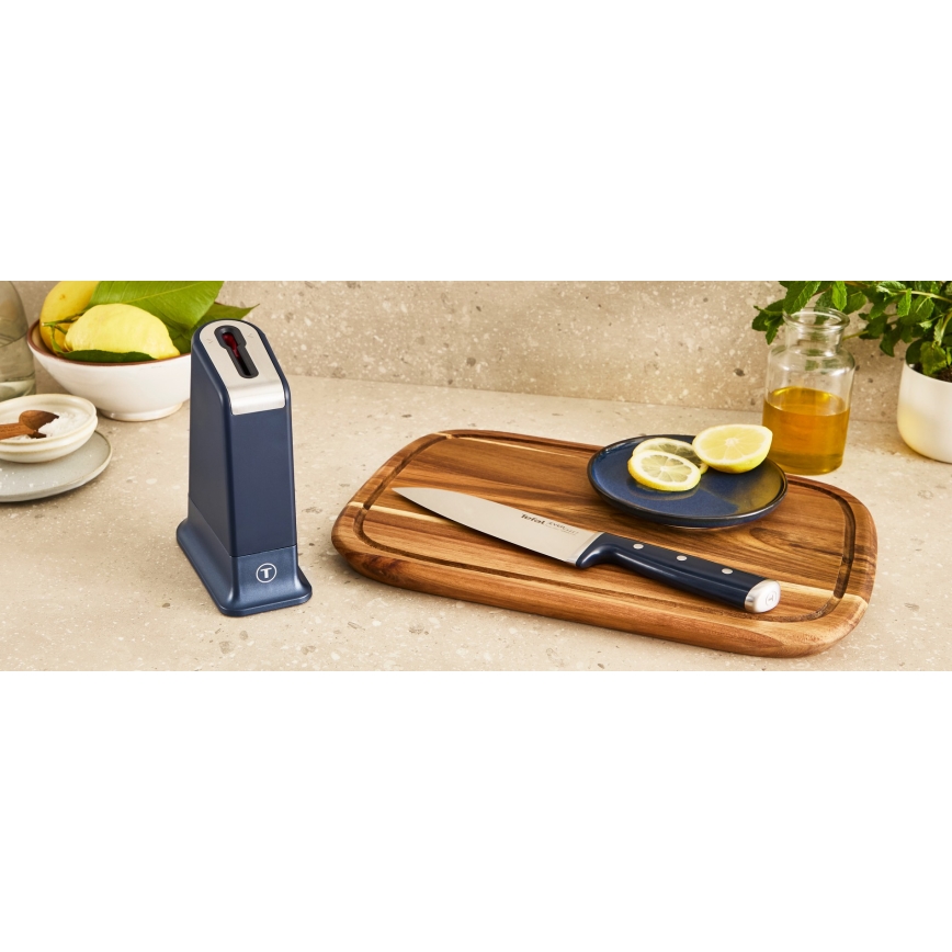 Tefal - Cuchillo de cocina con soporte EVER SHARP de 20 cm
