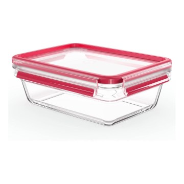 Tefal - Envase para alimentos 1,3 l MSEAL GLASS rojo/vidrio