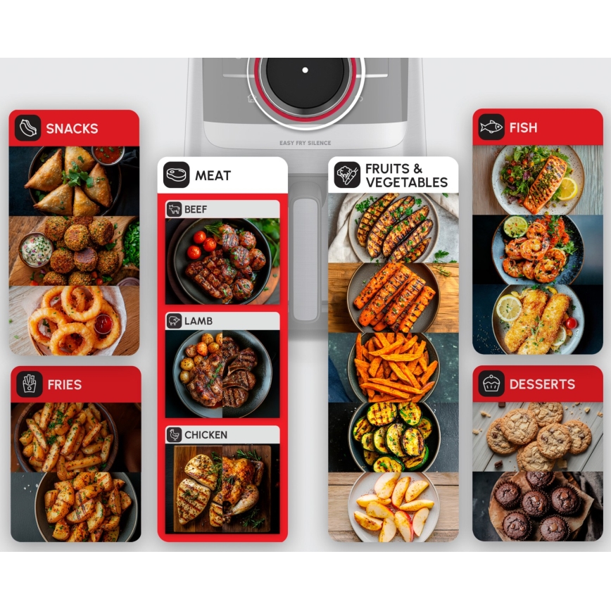 Tefal - Freidora de aire 5 l EASY FRY SILENCE SMART 1400-1670W/230V