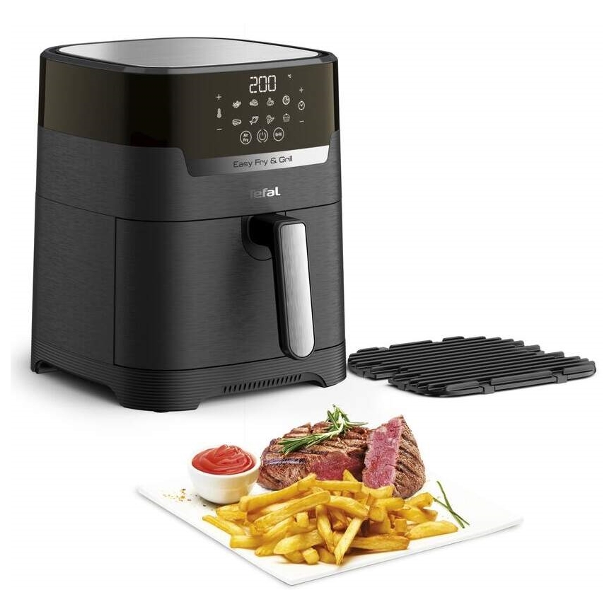 Tefal - Freidora de aire caliente 4,2 l EASY FRY&GRILL 2en1 1550W/230V negro