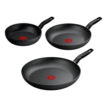 Tefal - Juego de 3 sartenes DARK ESSENTIAL