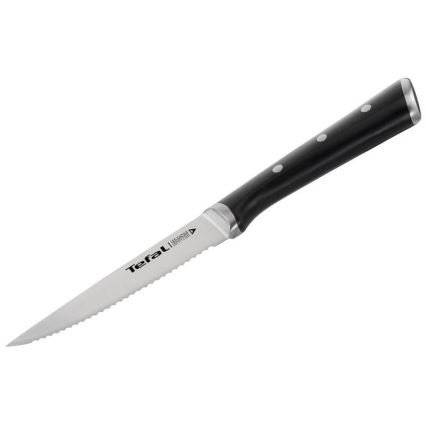 Tefal - Set de 4 cuchillos para filete ICE FORCE, acero inoxidable, hoja de 11 cm, cromo brillante/negro