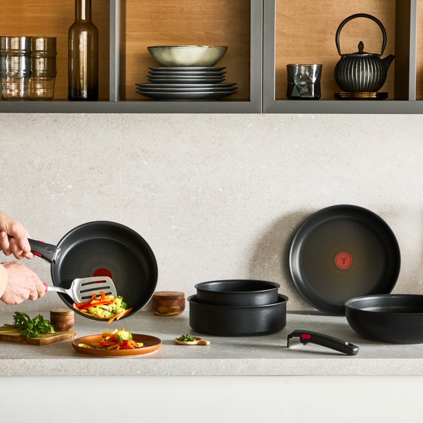 Tefal - Juego de batería de cocina INGENIO Excellence Fusion 8 piezas
