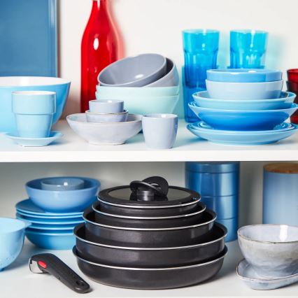 Tefal - Juego de vajilla 10 pz INGENIO EASY COOK & CLEAN BLACK