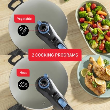 Tefal - Olla a presión 6 l SECURE TRENDY acero inoxidable