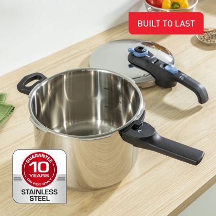 Tefal - Olla a presión 6 l SECURE TRENDY acero inoxidable