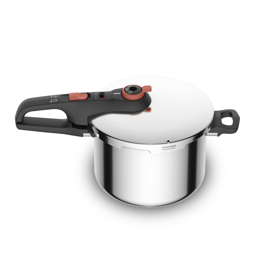 Tefal - Olla a presión SECURE TRENDY de 6 l + set de 5 piezas INGENIO EMOTION