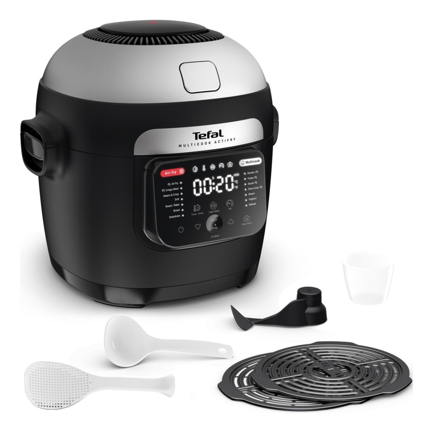 Tefal - Olla multifunción y freidora de aire 2 en 1 MULTICOOK ACTIFRY 1334W/230V 6 l