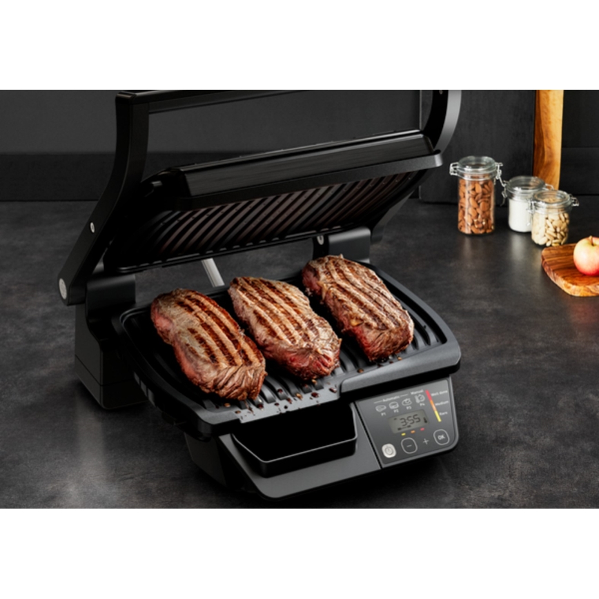Tefal - Parrilla eléctrica inteligente Tefal OPTIGRILL 2000W/230V
