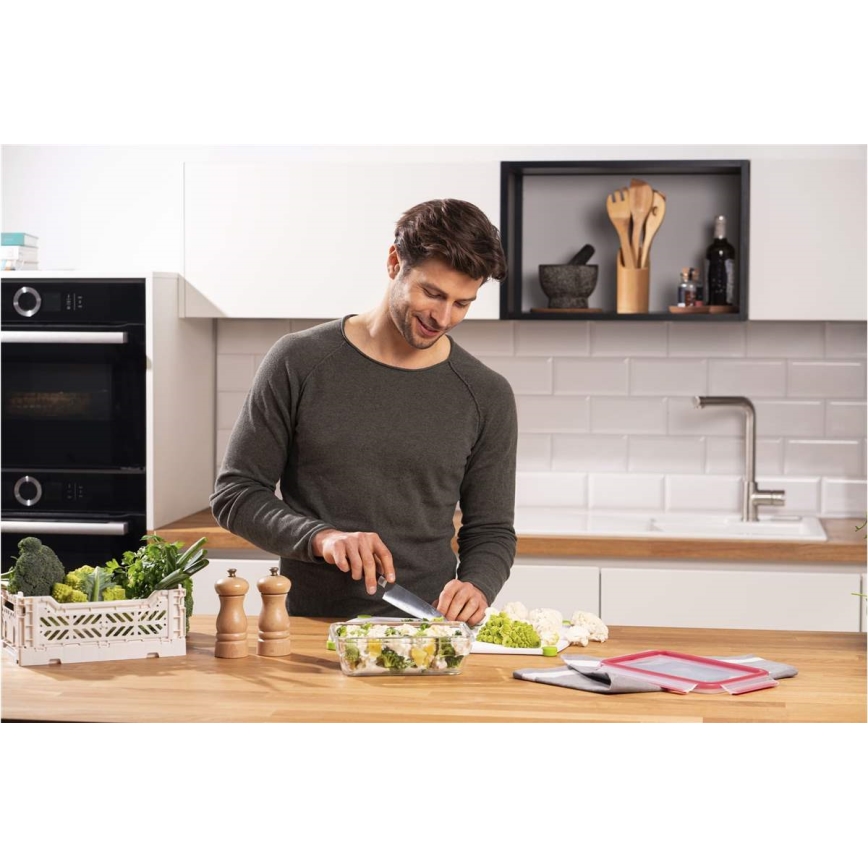 Tefal - Recipiente de comida 1,3 l MSEAL GLASS rojo/tarros