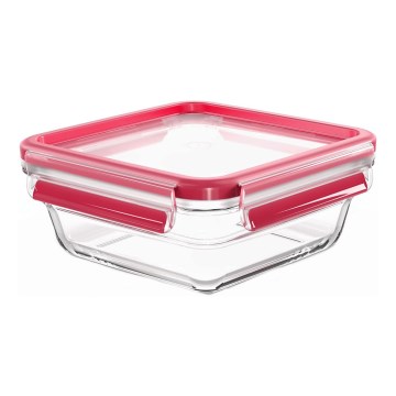 Tefal - Recipiente para alimentos 0,8 l MSEAL GLASS rojo/vidrio