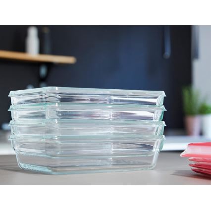 Tefal - Recipiente para alimentos 0,8 l MSEAL GLASS rojo/vidrio