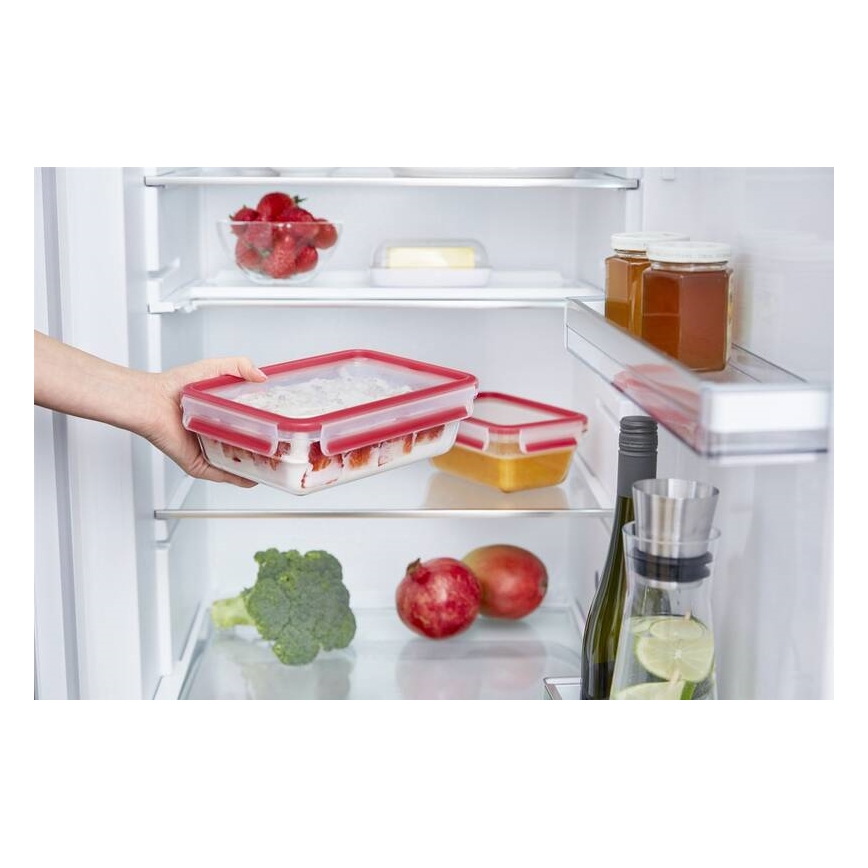 Tefal - Recipiente para alimentos 0,85 l MSEAL GLASS rojo/vidrio