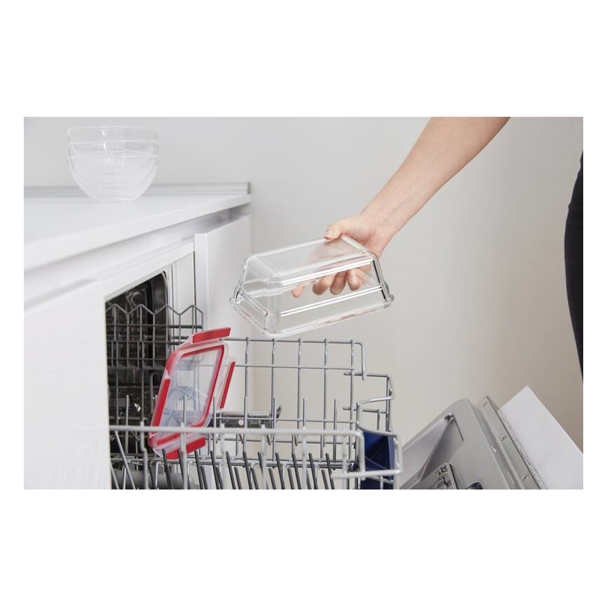 Tefal - Recipiente para alimentos 0,85 l MSEAL GLASS rojo/vidrio