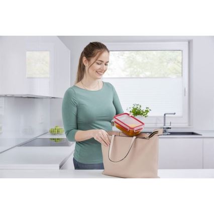 Tefal - Recipiente para alimentos 0,85 l MSEAL GLASS rojo/vidrio