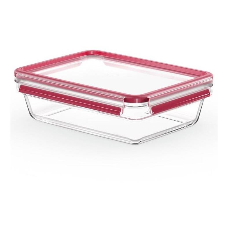 Tefal - Recipiente para alimentos de 2 l MSEAL GLASS rojo/vidrio