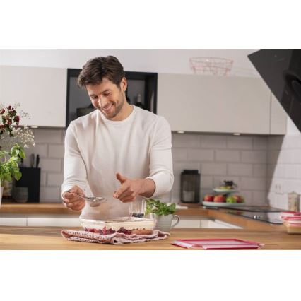 Tefal - Recipiente para alimentos de 2 l MSEAL GLASS rojo/vidrio