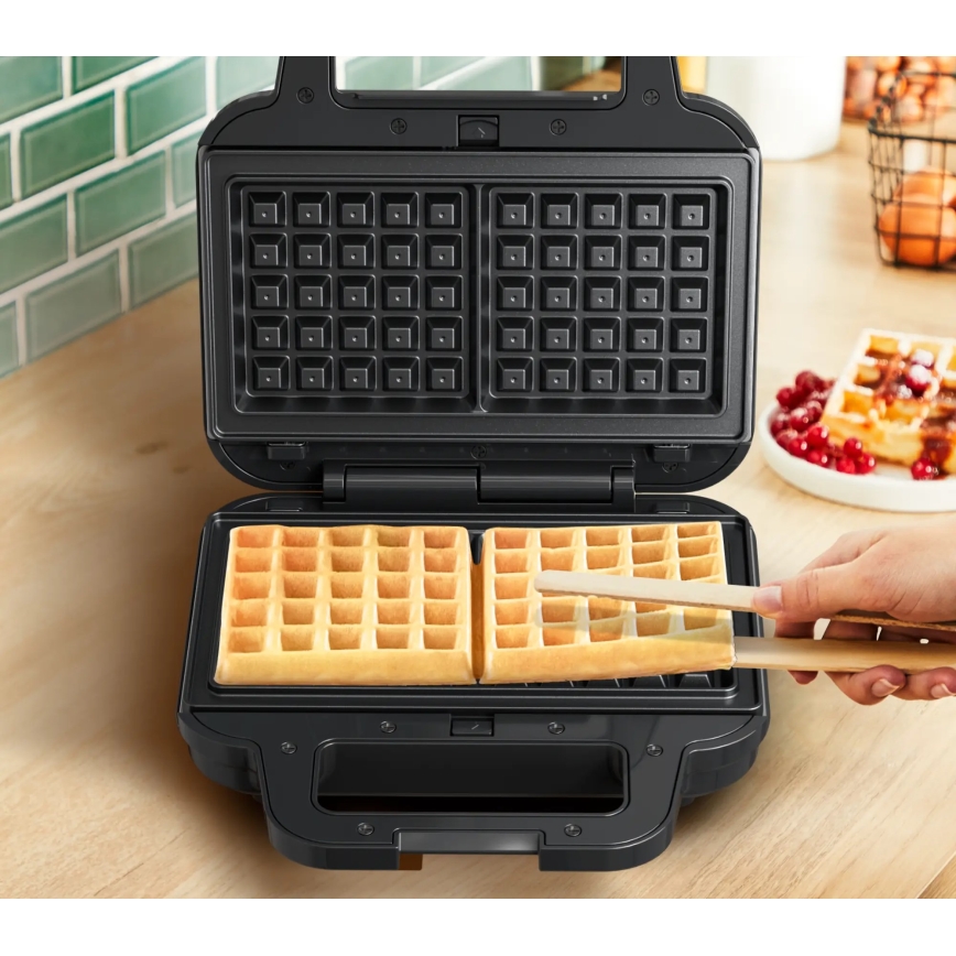 Tefal - Sandwichera ULTRA COMPACT 3en1 700W/230V negro/cromo mate