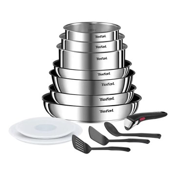 Tefal - Set de utensilios de cocina 13 piezas INGENIO EMOTION acero inoxidable