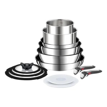 Tefal - Set de utensilios de cocina 13 piezas INGENIO PREFERENCE ON acero inoxidable