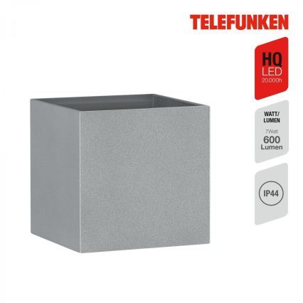 Telefunken 303404TF - Aplique mural LED para exterior LED/7W/230V IP44 plateado