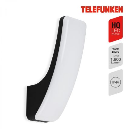 Telefunken 311605TF - Aplique LED para exterior LED/15W/230V IP44 negro