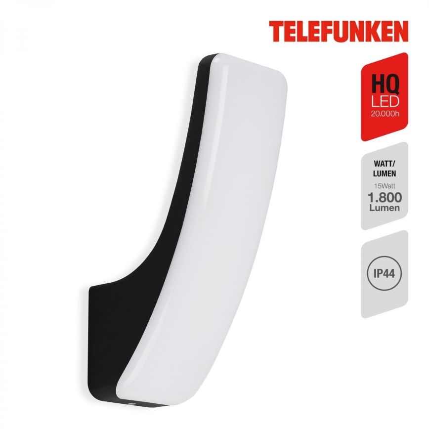 Telefunken 311605TF - Aplique LED para exterior LED/15W/230V IP44 negro