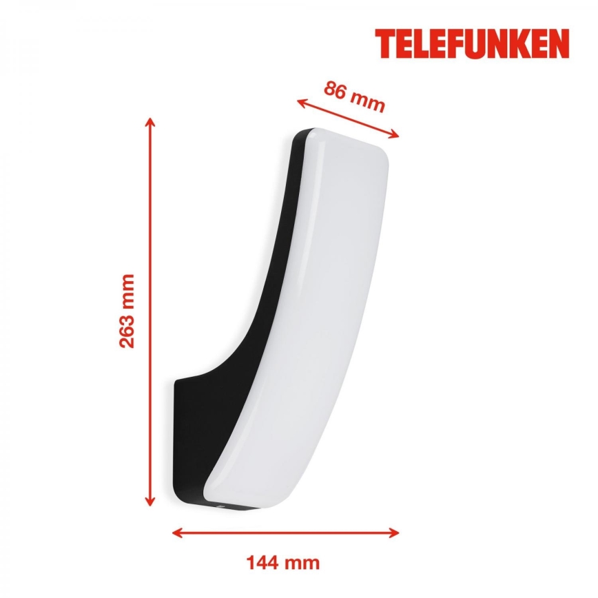 Telefunken 311605TF - Aplique LED para exterior LED/15W/230V IP44 negro