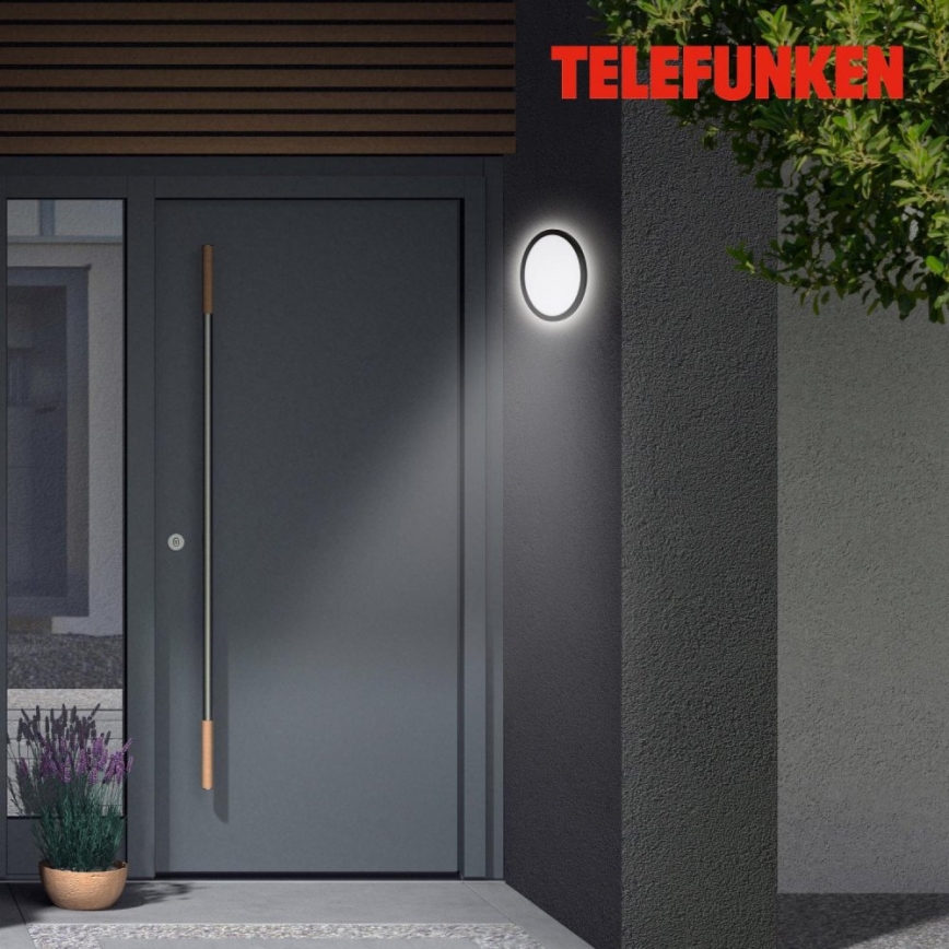 Telefunken 313405TF - Aplique de pared LED para exterior LED/15W/230V IP44 negro