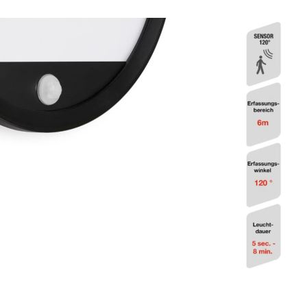 Telefunken 313705TF - Aplique LED de exterior con sensor LED/15W/230V IP44