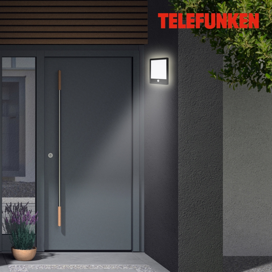 Telefunken 313805TF - LED Aplique para exterior con sensor LED/15W/230V IP44