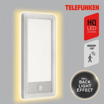 Telefunken 313904TF - LED Aplique para exterior con sensor LED/16W/230V IP44
