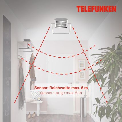 Telefunken 318608TF - Plafón LED con sensor FRAME LED/17W/230V 3000K cromo mate