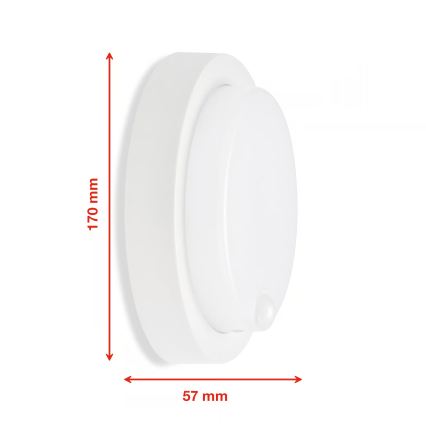 Telefunken - Aplique de pared LED para exterior con sensor crepuscular y detector de movimiento LED/12W/230V IP44 blanco