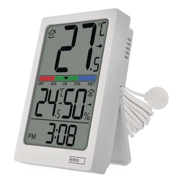 Termómetro digital con higrómetro 2x AAA blanco