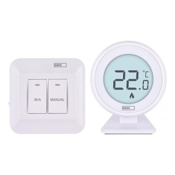 Termostato de ambiente manual inalámbrico 230V/16A 2xAA blanco